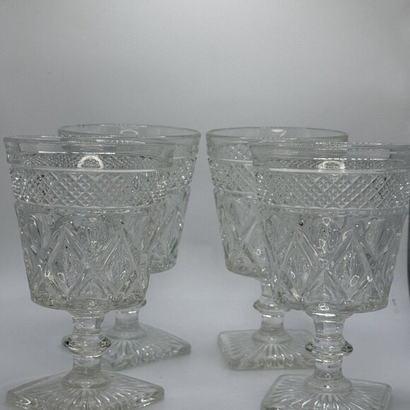 Set of 2 Vintage Imperial Glass Cape Cod Clear Low Water Goblets - Picture 7 of 8